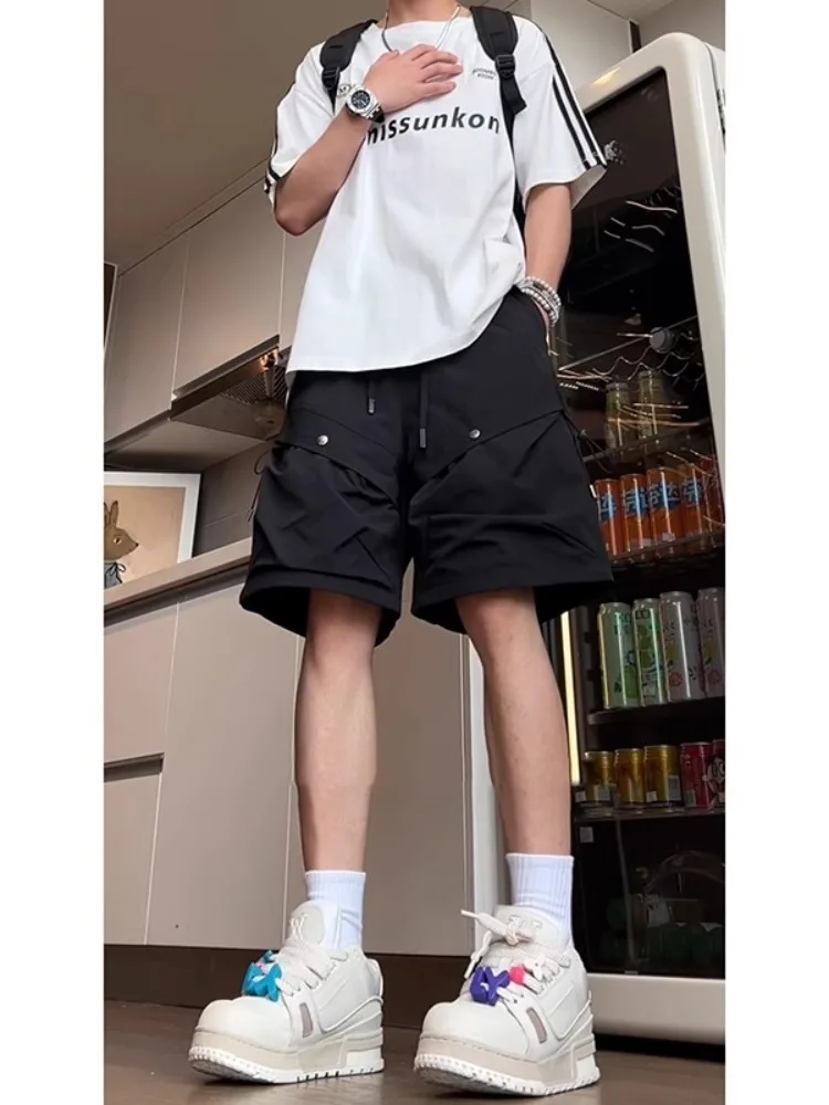 Мужские летние шорты-карго из ледяного шелка, быстросохнущие, свободного кроя, рабочие, функциональные, молодежные, из полиэфирного волокна, черные
Мужские летние шорты-карго из ледяного шелка, быстросохнущие, свободного кроя, рабочие, функциональные, молодежные, из полиэфирного волокна, черные