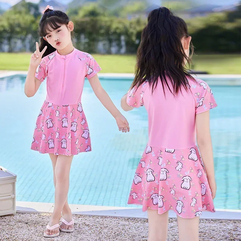Children's Rabbit Print Swimming Suit, Baby Swimming Training Suit, Cute Beach Vacation Swimwear for Girl, 2-14Y, New, 2025
Children's Rabbit Print Swimming Suit, Baby Swimming Training Suit, Cute Beach Vacation Swimwear for Girl, 2-14Y, New, 2025