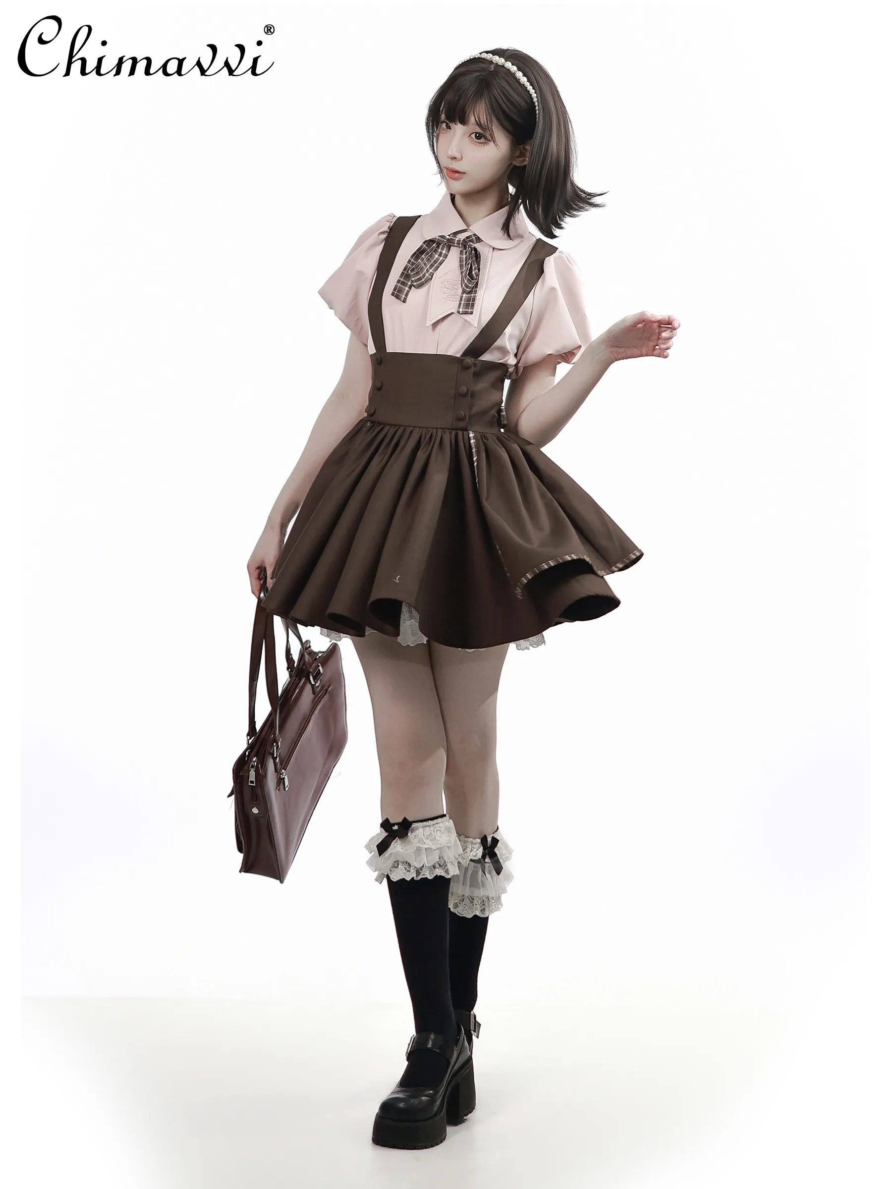 Japanese Preppy Style Dress Set New 2026 Summer Fashion Short Sleeve Blouse Suspender Skirt Sweet Girls Y2k Women Outfits
Japanese Preppy Style Dress Set New 2026 Summer Fashion Short Sleeve Blouse Suspender Skirt Sweet Girls Y2k Women Outfits