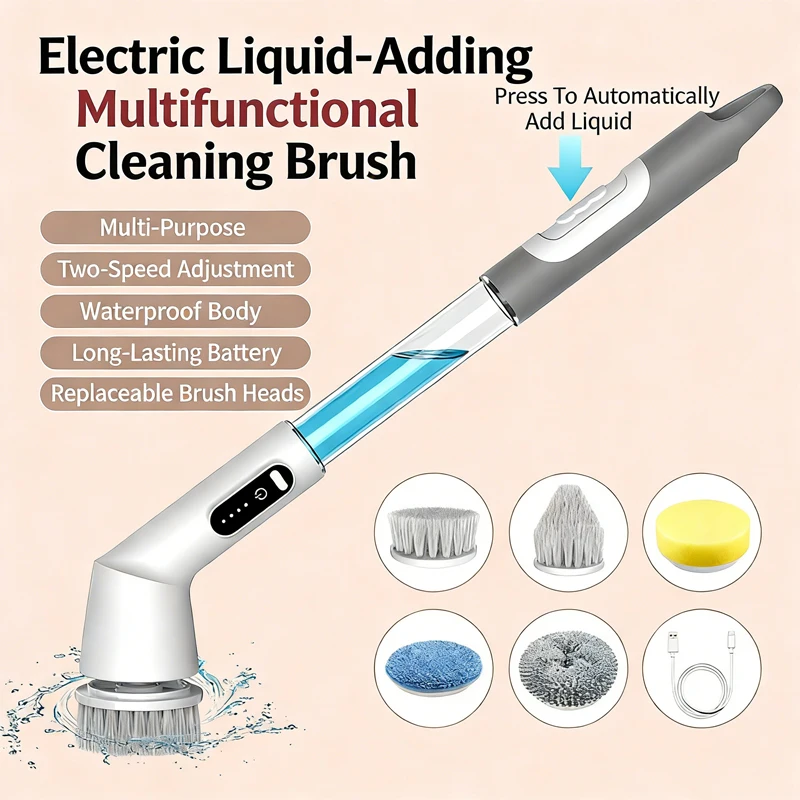 Electric Scrubber Brush Cordless Water Spray Soap Dispenser Rechargeable with Extension Handle for Floor Bathroom Tile Cleaning
Electric Scrubber Brush Cordless Water Spray Soap Dispenser Rechargeable with Extension Handle for Floor Bathroom Tile Cleaning
