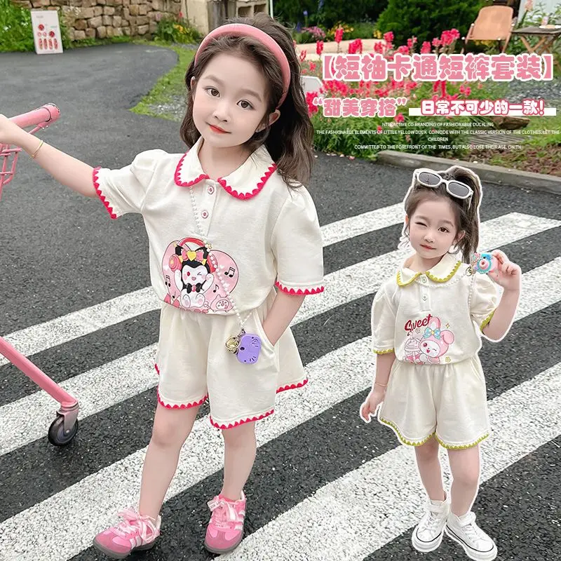 Kawaii Kuromi Girls Short Sleeve Pants Sanrio Anime Summer Sweeet Cute Cartoon Comfortable Kids Set Print Fashion Clothes Gift
Kawaii Kuromi Girls Short Sleeve Pants Sanrio Anime Summer Sweeet Cute Cartoon Comfortable Kids Set Print Fashion Clothes Gift