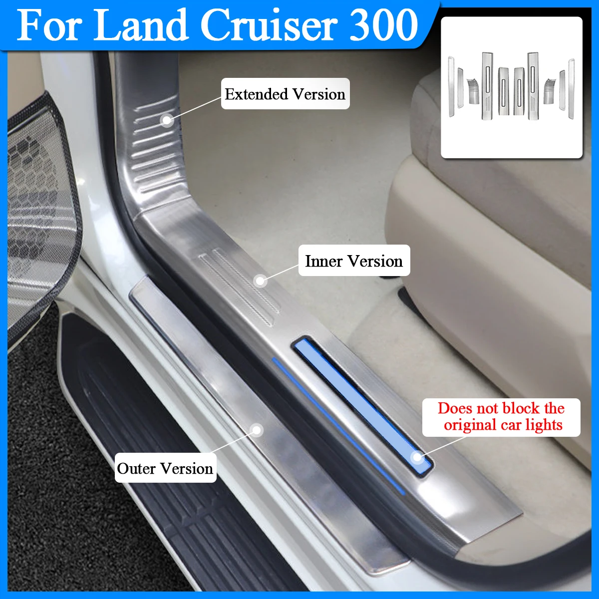 Stainless Steel Door Sill Protector For Toyota Land Cruiser LC300 2021-2025 Front Rear Scuff Guard Trim
Stainless Steel Door Sill Protector For Toyota Land Cruiser LC300 2021-2025 Front Rear Scuff Guard Trim