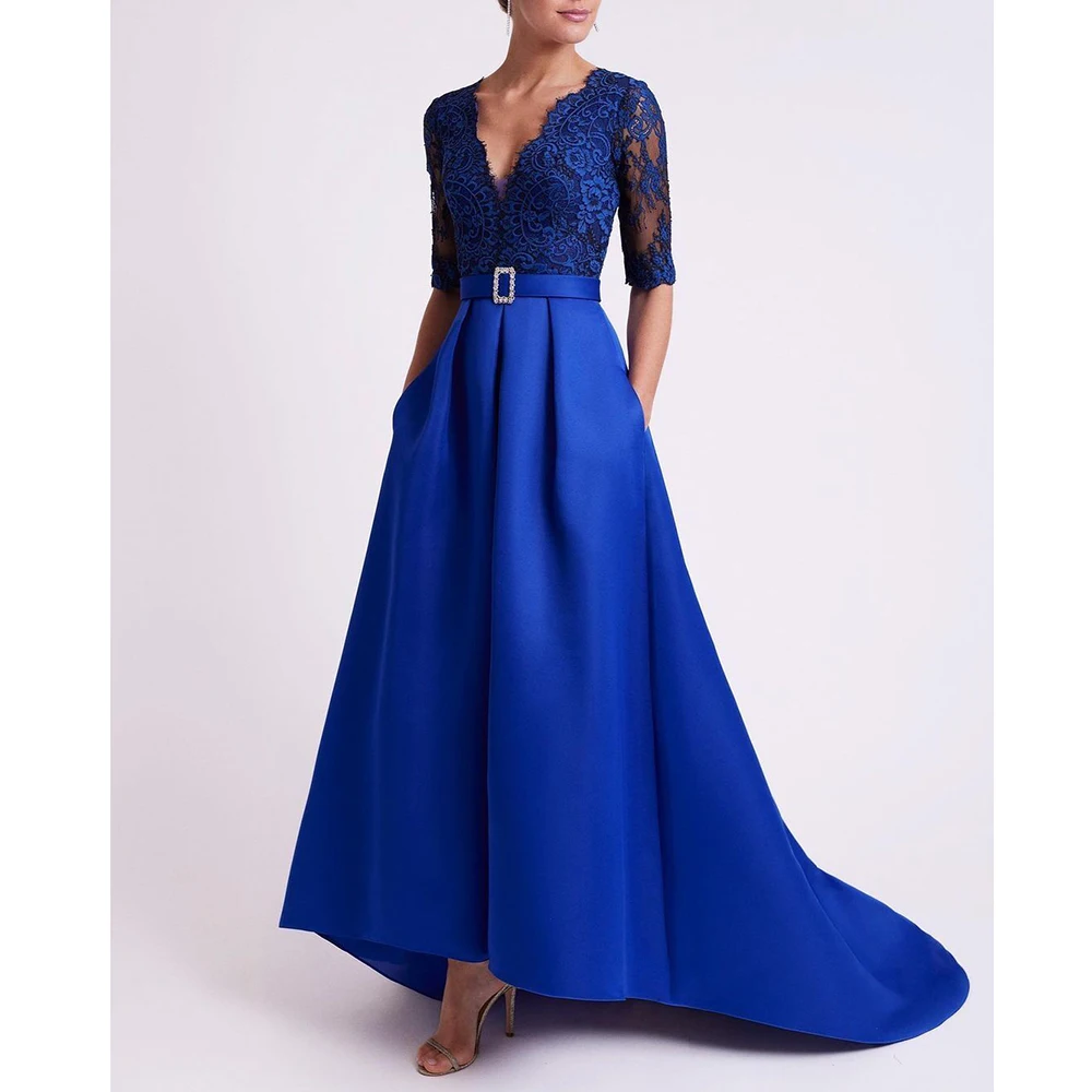 Royal Blue Lace Evening Dresses Half Sleeve Sweetheart Chapel Train Gowns Formal Occasion Elegant Women Prom Dress Vestidos
Royal Blue Lace Evening Dresses Half Sleeve Sweetheart Chapel Train Gowns Formal Occasion Elegant Women Prom Dress Vestidos