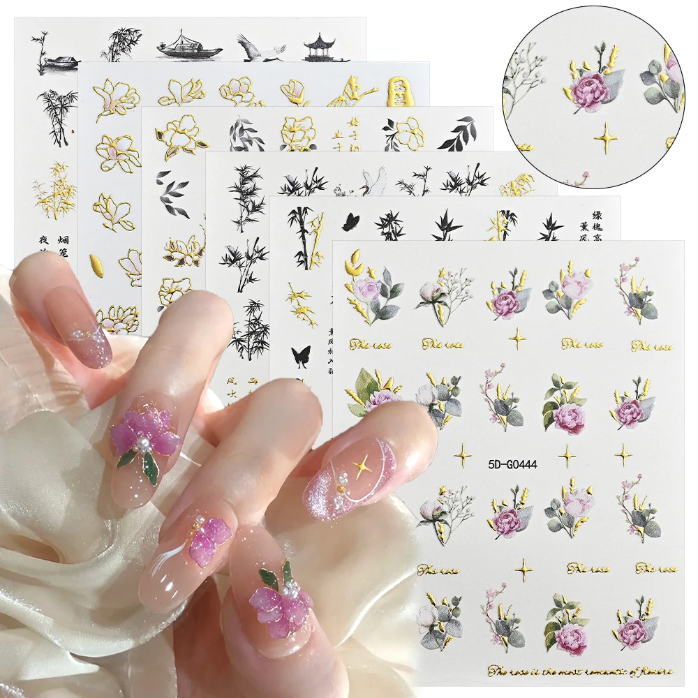 1pcs Chinese Style Bamboo Flowers Nail Stickers Ink Bamboo Gold Foil Bloom Adhesive Nail Decals Panda Ethnic Style Manicure Deco
1pcs Chinese Style Bamboo Flowers Nail Stickers Ink Bamboo Gold Foil Bloom Adhesive Nail Decals Panda Ethnic Style Manicure Deco