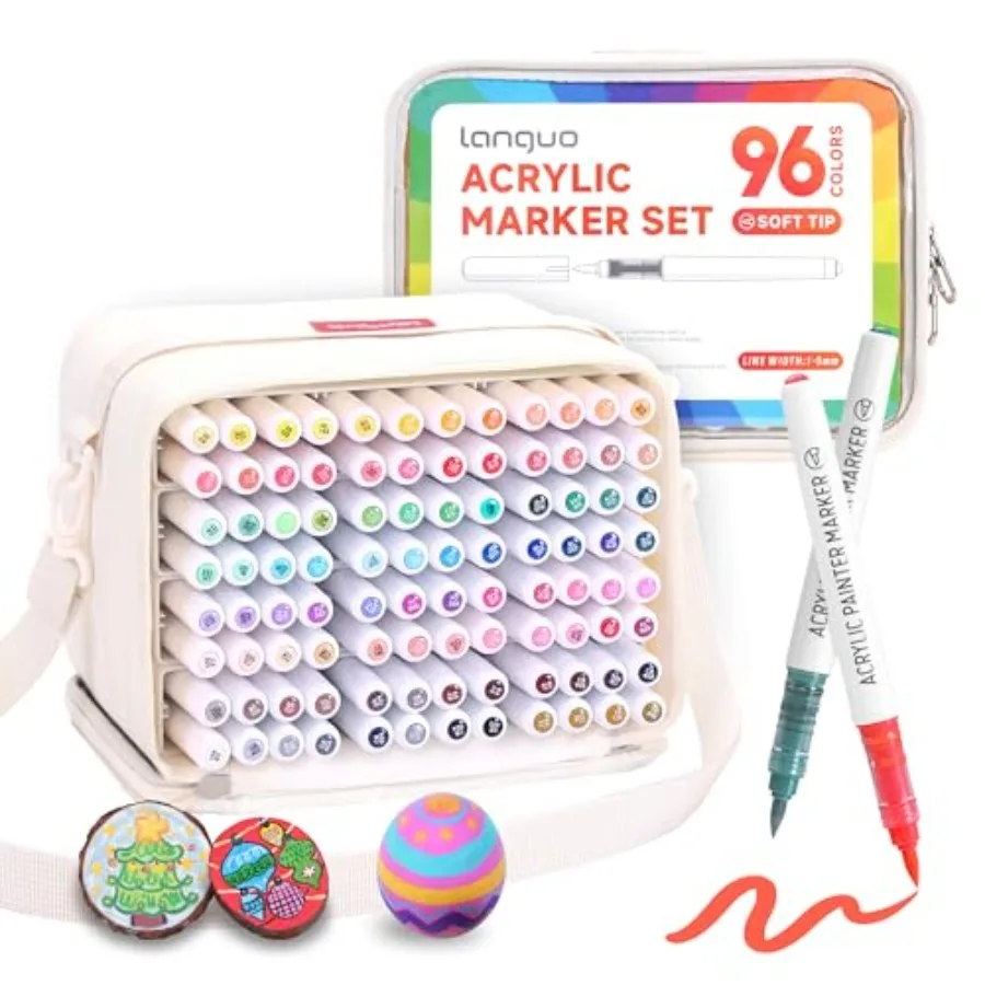 Colors Acrylic Paint Markers, Soft Brush Tip Marker Pens Set with Marker Bag, Acrylic Paint Pens for Fabric, Wood, Stone, Canva
Colors Acrylic Paint Markers, Soft Brush Tip Marker Pens Set with Marker Bag, Acrylic Paint Pens for Fabric, Wood, Stone, Canva