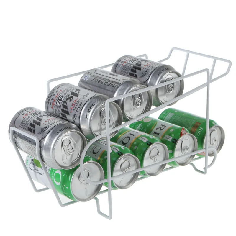 Kitchen Countertop Rolling Soda Can Dispenser Pantry Beverage Storage Rack Refrigerator Beer Soda Can Beverage Storage