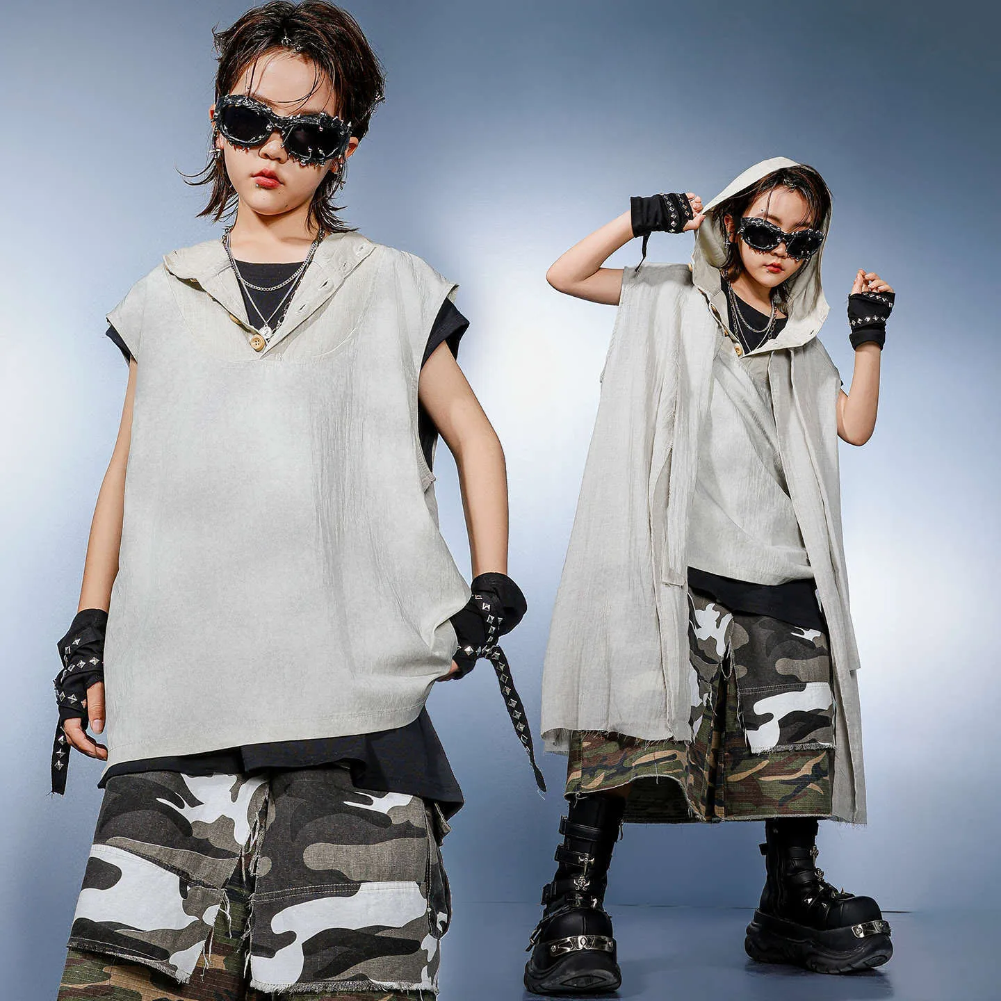 Kid Kpop Hip Hop Clothing Gray Hoodie Tank Cape Color Block Camo Cargo Shorts Middle Pants for Girl Boy Dance Costumes Clothes
Kid Kpop Hip Hop Clothing Gray Hoodie Tank Cape Color Block Camo Cargo Shorts Middle Pants for Girl Boy Dance Costumes Clothes