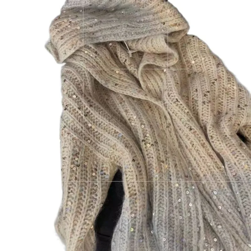 Temperament Socialite Maillard Heavy Industry Sequin Top Wind Gradient Color Loose Hooded Gradient Ramp Sweater Women Fashion
Temperament Socialite Maillard Heavy Industry Sequin Top Wind Gradient Color Loose Hooded Gradient Ramp Sweater Women Fashion