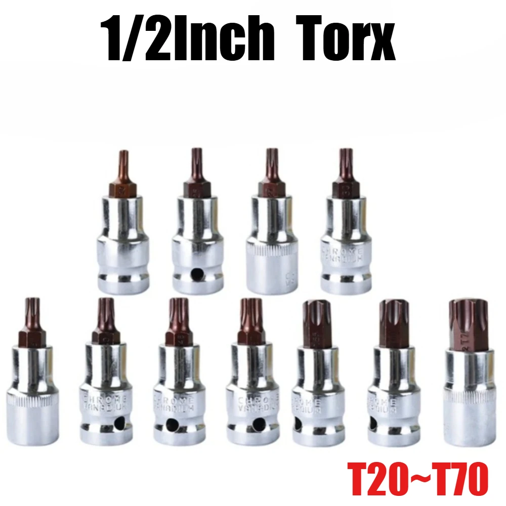 1/2Inch Drive Torx Screwdriver Bit Socket Head Tool T20 T25 T27 T30 T35 T40 T45 T50 T55 T60 T70 Socket Wrench Adapter Hand Tools
1/2Inch Drive Torx Screwdriver Bit Socket Head Tool T20 T25 T27 T30 T35 T40 T45 T50 T55 T60 T70 Socket Wrench Adapter Hand Tools
