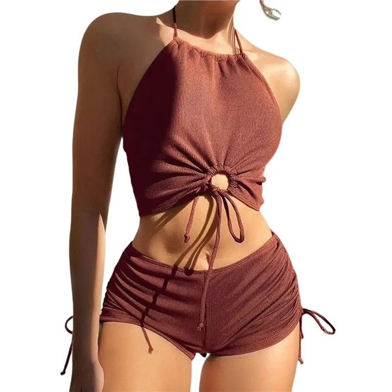 ABFA Women's High Waist Strappy Tie Side Bikini Set Boy Shorts Sporty Beach Swimwear Two Piece
ABFA Women's High Waist Strappy Tie Side Bikini Set Boy Shorts Sporty Beach Swimwear Two Piece
