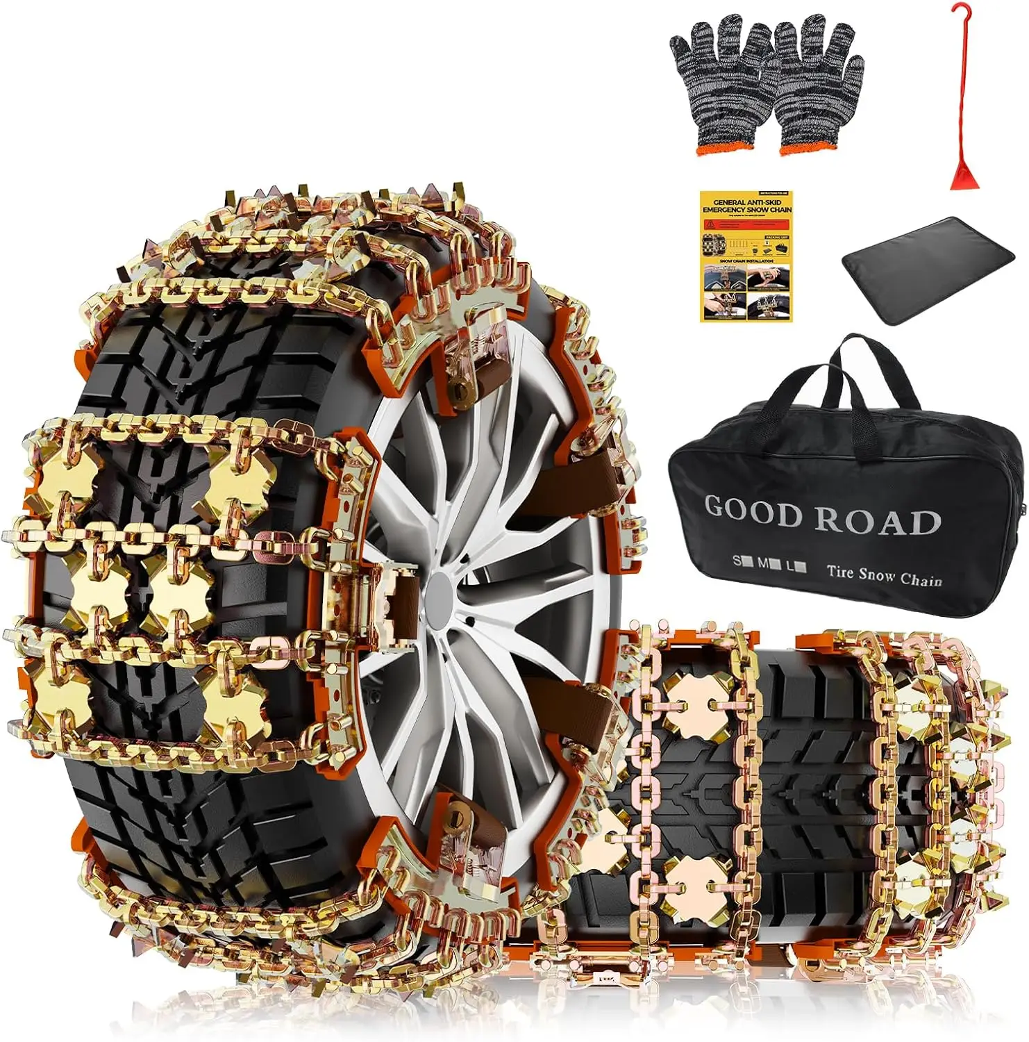 Alloy Steel Snow Chains for Car SUV Pickup Trucks - Adjustable Universal Set of 6, Fits 235-285 Tires
Alloy Steel Snow Chains for Car SUV Pickup Trucks - Adjustable Universal Set of 6, Fits 235-285 Tires