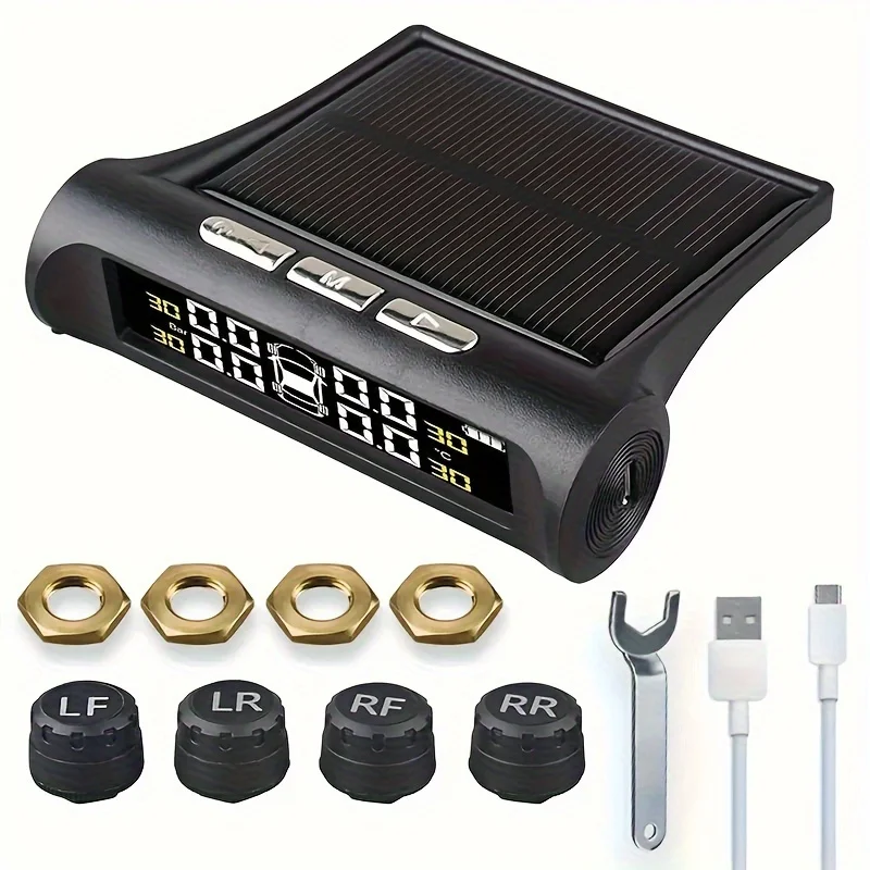 SCBLAZE Solar Power Car Tire Pressure Monitor TPMS Car Tire Pressure Alarm Monitor System Auto Security Alarm Systems Tyre Pressure Sensor Kit 6 Modes, Auto Alarm, Real-Time Pressure Tracking Host Only Receives
SCBLAZE Solar Power Car Tire Pressure Monitor TPMS Car Tire Pressure Alarm Monitor System Auto Security Alarm Systems Tyre Pressure Sensor Kit 6 Modes, Auto Alarm, Real-Time Pressure Tracking Host Only Receives