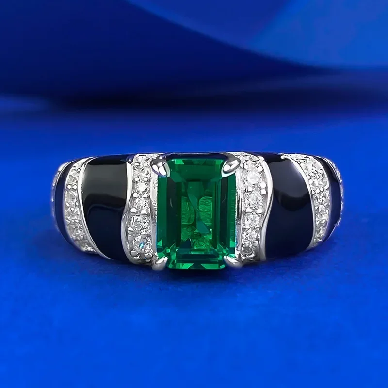 New S925 Silver Imitation Emerald 5 * 7 Rectangular Ring European and American Unisex Style
New S925 Silver Imitation Emerald 5 * 7 Rectangular Ring European and American Unisex Style