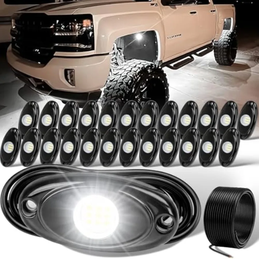 2 Rock Lights 6000K Ultra Bright LED Underglow Lights IP68 Waterproof for Trucks SUV UTV ATV RZR Car Boats Pickup Motorcycle wi
2 Rock Lights 6000K Ultra Bright LED Underglow Lights IP68 Waterproof for Trucks SUV UTV ATV RZR Car Boats Pickup Motorcycle wi