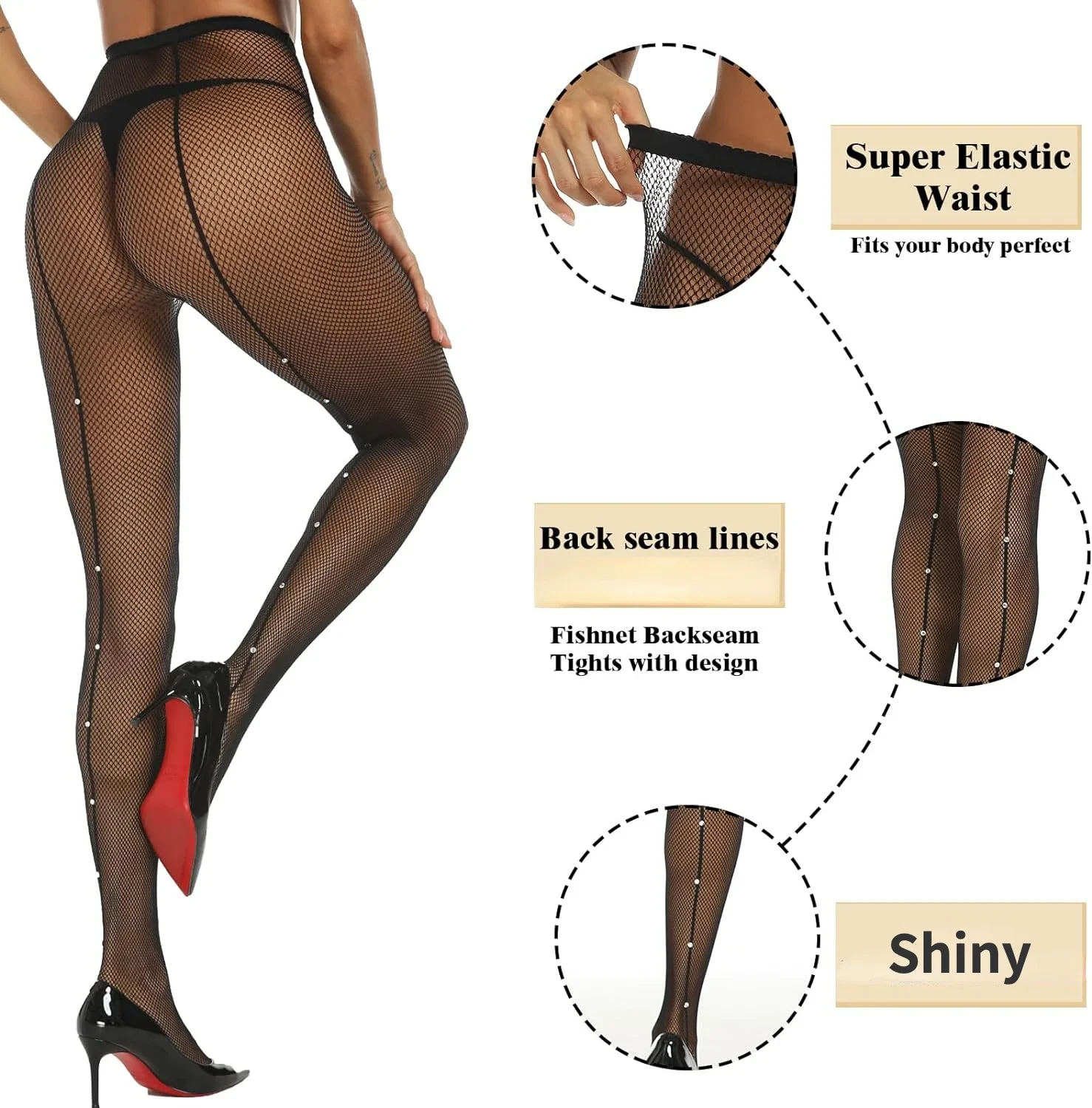 Backseam Tights with Shiny Design Body Stockings for Women Elastic Waist Pantyhose Back Line Rhinestone Fishnet Sexy Lingerie
Backseam Tights with Shiny Design Body Stockings for Women Elastic Waist Pantyhose Back Line Rhinestone Fishnet Sexy Lingerie