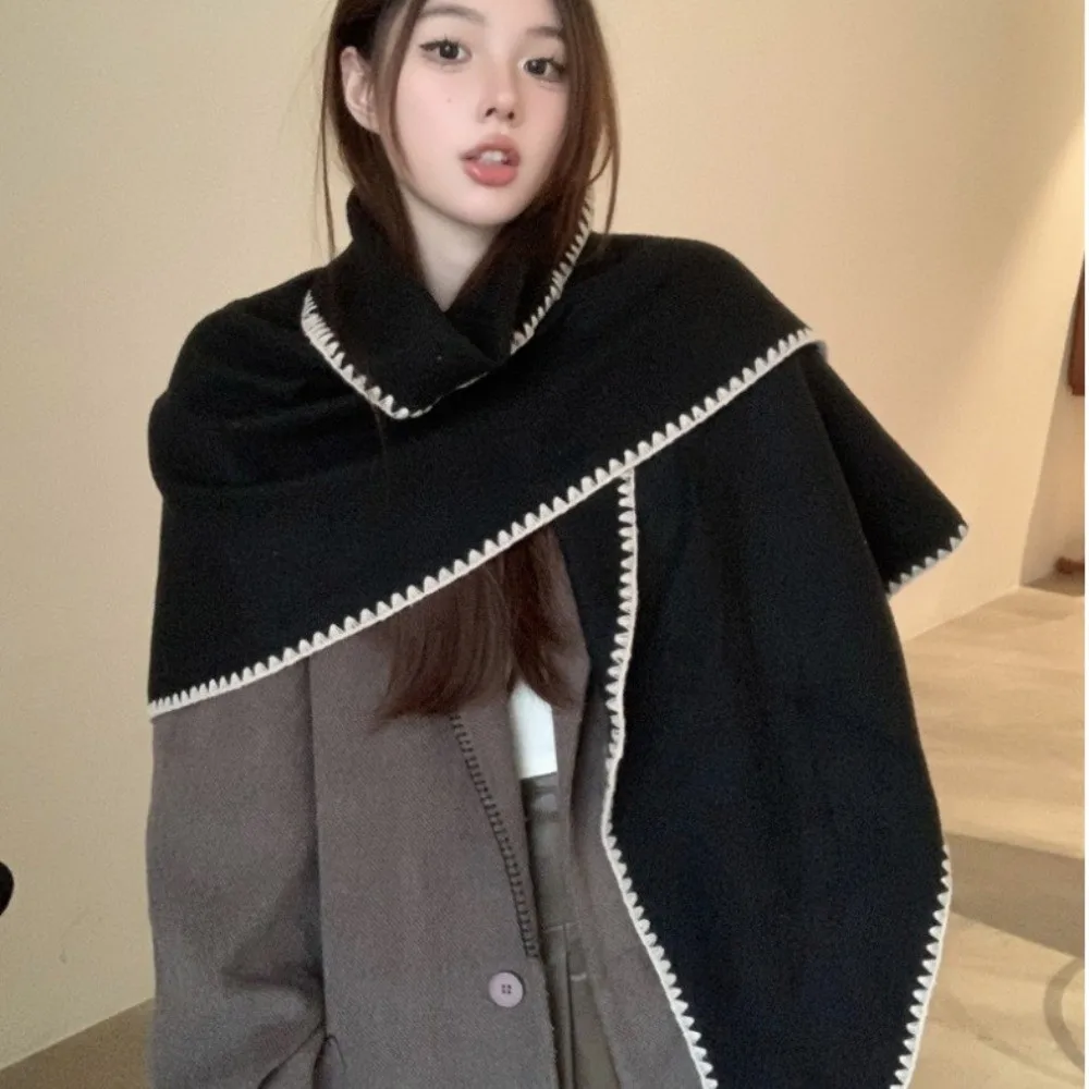 Casual Solid Color Knitted Shawl Soft Neck Wrap Triangle Scarf Winter Warm Thickened Sweater Shawl Cape
Casual Solid Color Knitted Shawl Soft Neck Wrap Triangle Scarf Winter Warm Thickened Sweater Shawl Cape