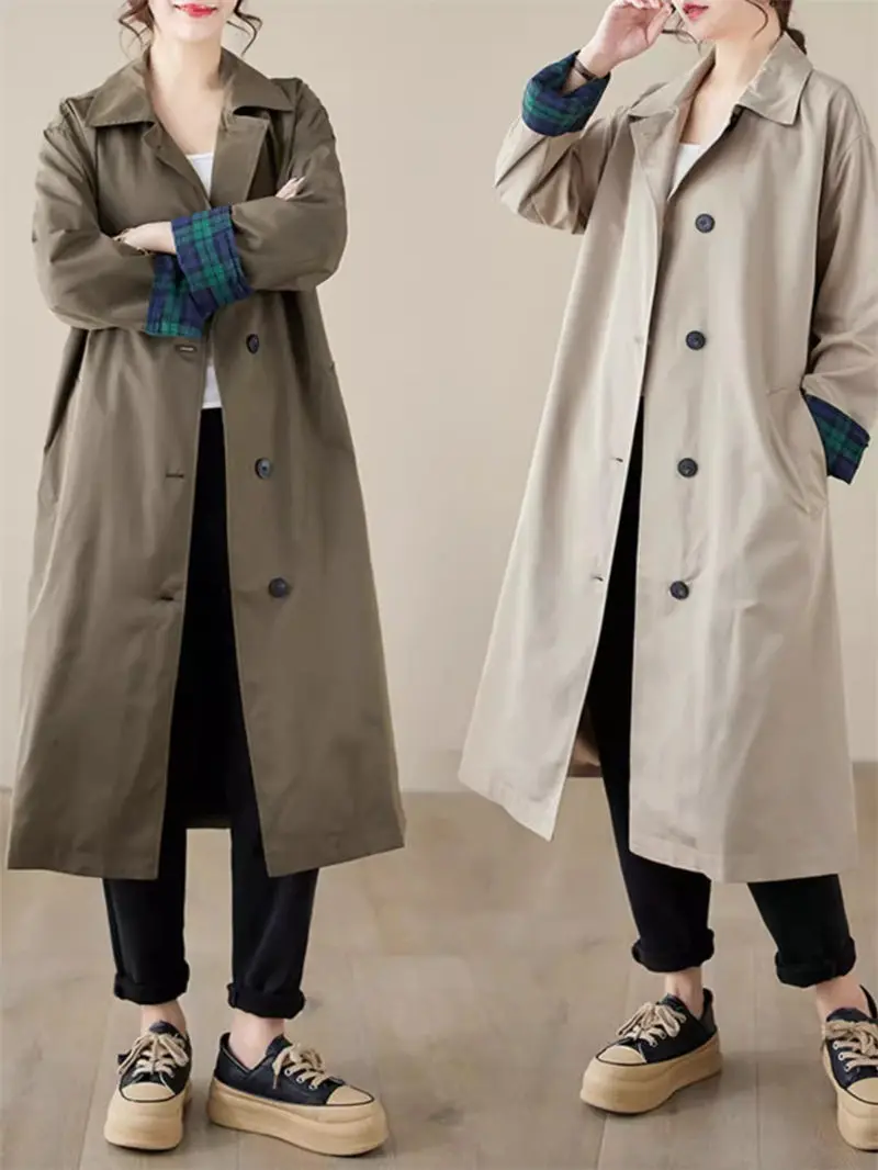 Large Size Artistic Retro Lapel Single Breasted Fashionable Trench Coat Solid Versatile Long Sleeve Windbreaker For Women K132
Large Size Artistic Retro Lapel Single Breasted Fashionable Trench Coat Solid Versatile Long Sleeve Windbreaker For Women K132