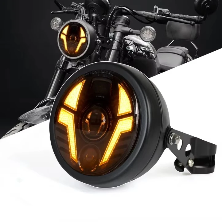 5.75-inch LED Motorcycle Headlight Assembly with Housing Featuring White/yellow DRL Low/high Beams Universal Headlight
5.75-inch LED Motorcycle Headlight Assembly with Housing Featuring White/yellow DRL Low/high Beams Universal Headlight