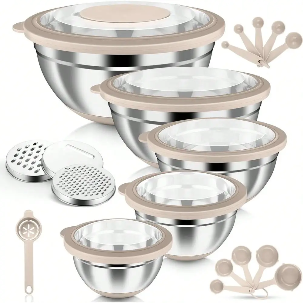 Bowls, 24Piece Stainl Steel Salad Serving Bowl With Airtight Clear Lids, Metal Nesting Bowl For Kitchen Cooking Prepping Storin
Bowls, 24Piece Stainl Steel Salad Serving Bowl With Airtight Clear Lids, Metal Nesting Bowl For Kitchen Cooking Prepping Storin