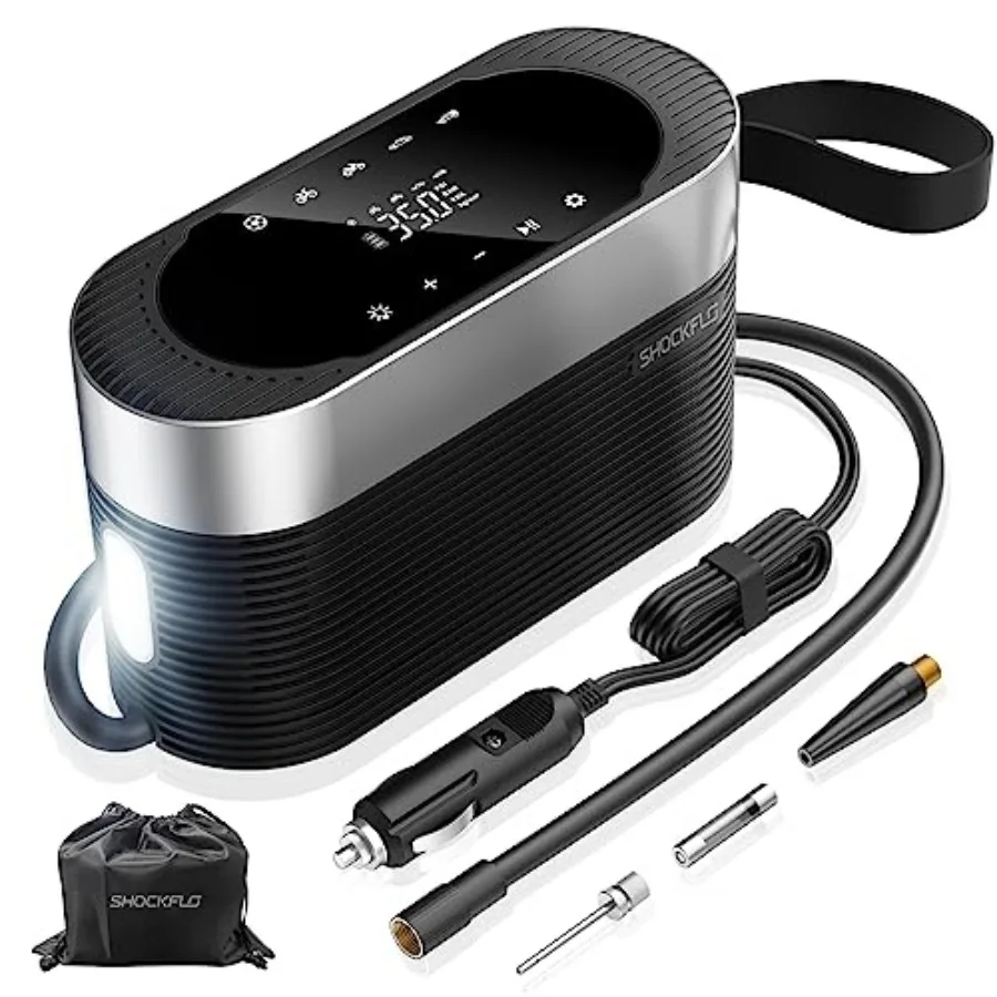Tire Inflator Portable Air Compressor 12v DC Ultra Fast Air Pump for Car Tires- 150PSI Car Tire Air Pump Digital Pressure and P
Tire Inflator Portable Air Compressor 12v DC Ultra Fast Air Pump for Car Tires- 150PSI Car Tire Air Pump Digital Pressure and P