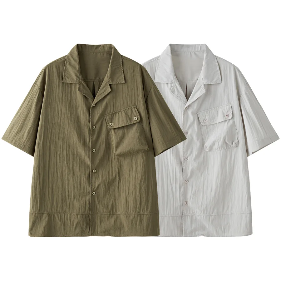Summer Outdoor Pocket Splice Cuban Collar Quick Dry Cargo Shirts Men Short Sleeve Casual Loose Hawaiian Beach Shirts Blouses
Summer Outdoor Pocket Splice Cuban Collar Quick Dry Cargo Shirts Men Short Sleeve Casual Loose Hawaiian Beach Shirts Blouses