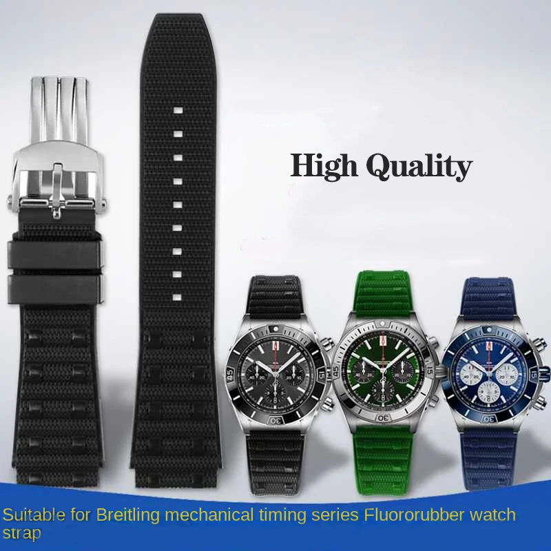 22mm 24mm Fluororubber Watchband for Breitling Mechanical Timing B01 Black Gold Avengers Seiko Citizen Sports Bracelet Strap
22mm 24mm Fluororubber Watchband for Breitling Mechanical Timing B01 Black Gold Avengers Seiko Citizen Sports Bracelet Strap