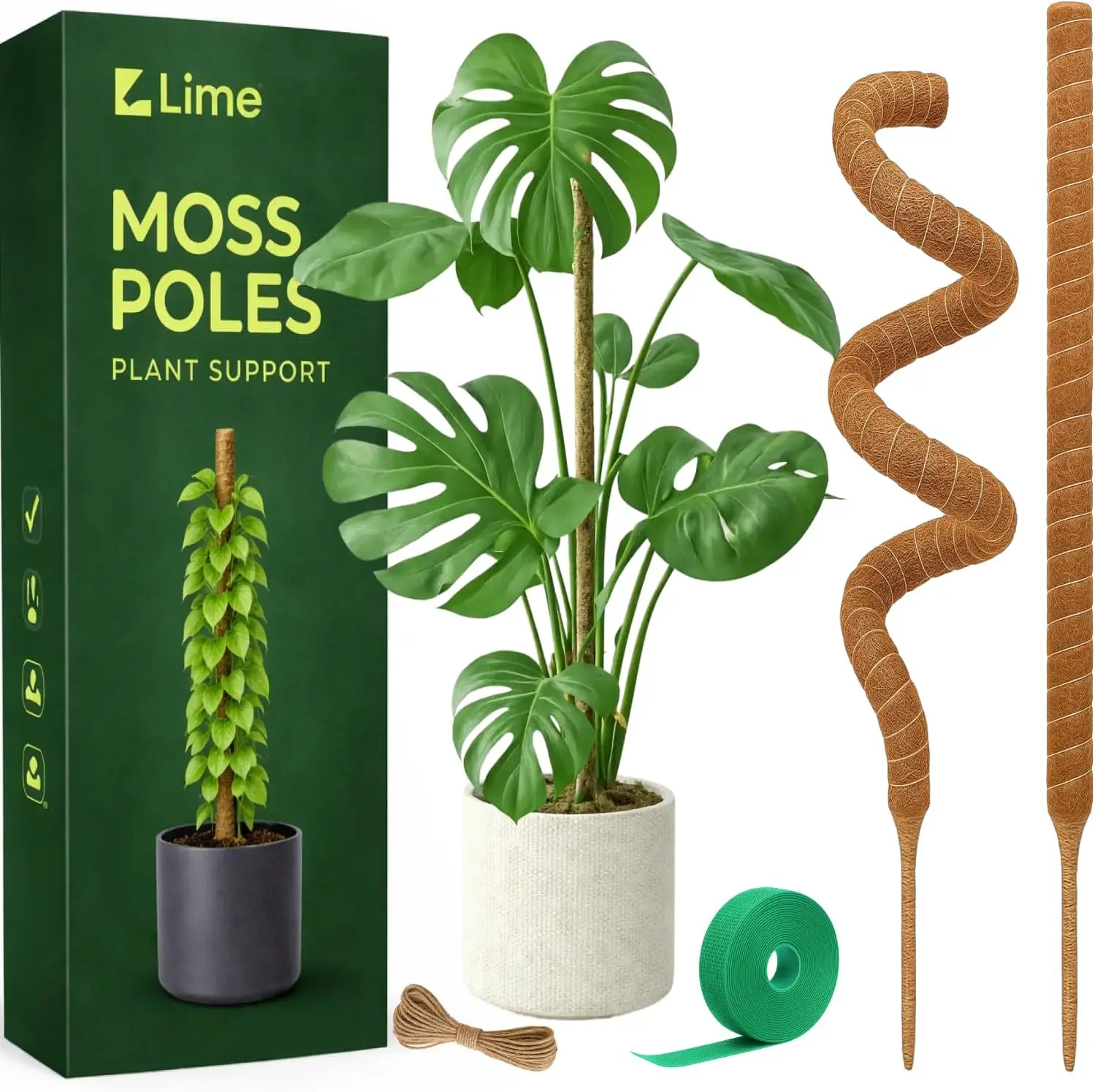 Bendable 28" Moss Pole Plant Support for Monstera, Pothos & Climbing Plants - 2 Pack
Bendable 28" Moss Pole Plant Support for Monstera, Pothos & Climbing Plants - 2 Pack