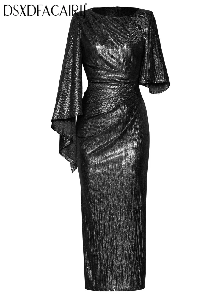 DSXDFACAIRIJ Women's O-Neck Pencil Dress with Diamond Appliques Flare Sleeves Elegant Ball Gown for Party Summer Fashion Female
DSXDFACAIRIJ Women's O-Neck Pencil Dress with Diamond Appliques Flare Sleeves Elegant Ball Gown for Party Summer Fashion Female