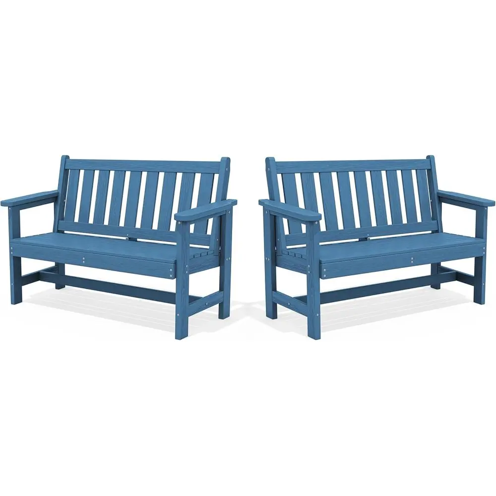 2-Person HDPE Outdoor Bench, Weatherproof Garden Patio Furniture, 660 lbs Capacity, Ideal for Porch, Park, Navy Blue, 2-Pack
2-Person HDPE Outdoor Bench, Weatherproof Garden Patio Furniture, 660 lbs Capacity, Ideal for Porch, Park, Navy Blue, 2-Pack
