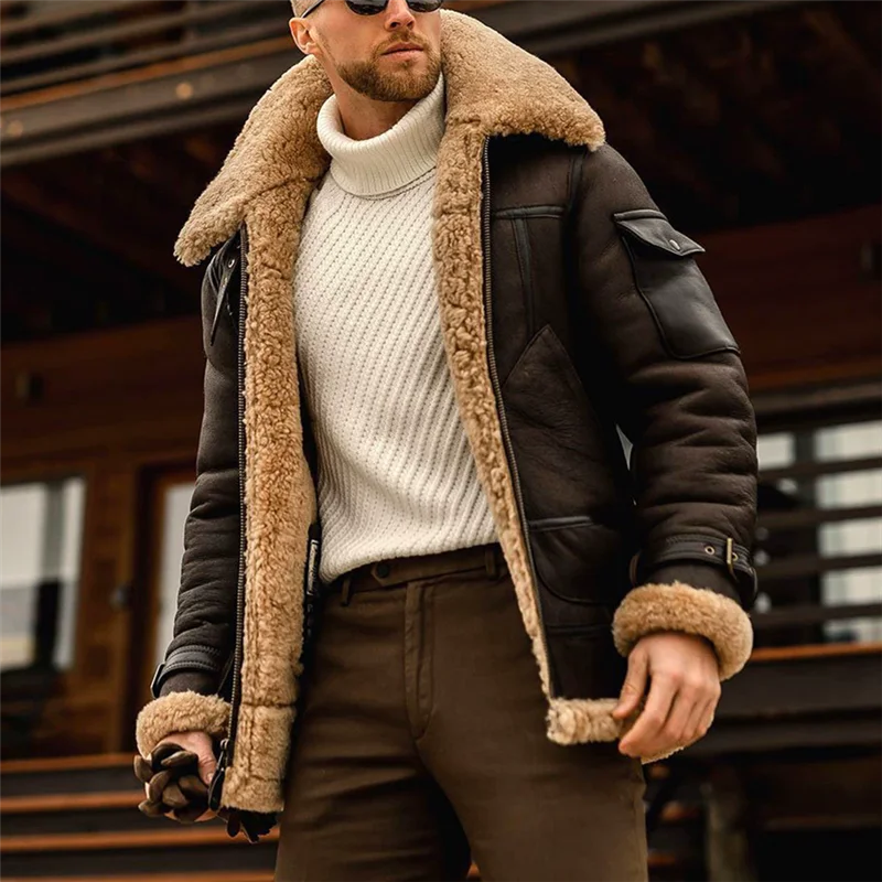 Зимние куртки из искусственной кожи, мужские флисовые мотоциклетные пальто с отложным воротником, однотонные мужские теплые толстые ветрозащитные повседневные верхняя одежда на молнии
Зимние куртки из искусственной кожи, мужские флисовые мотоциклетные пальто с отложным воротником, однотонные мужские теплые толстые ветрозащитные повседневные верхняя одежда на молнии