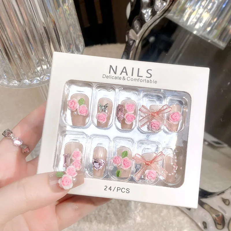 24pcs Press on Nails Spring Flower Love Marble Bow False Nail Middle Ladder Detachable Wearable Nail Daily Wear for Women&Girl
24pcs Press on Nails Spring Flower Love Marble Bow False Nail Middle Ladder Detachable Wearable Nail Daily Wear for Women&Girl
