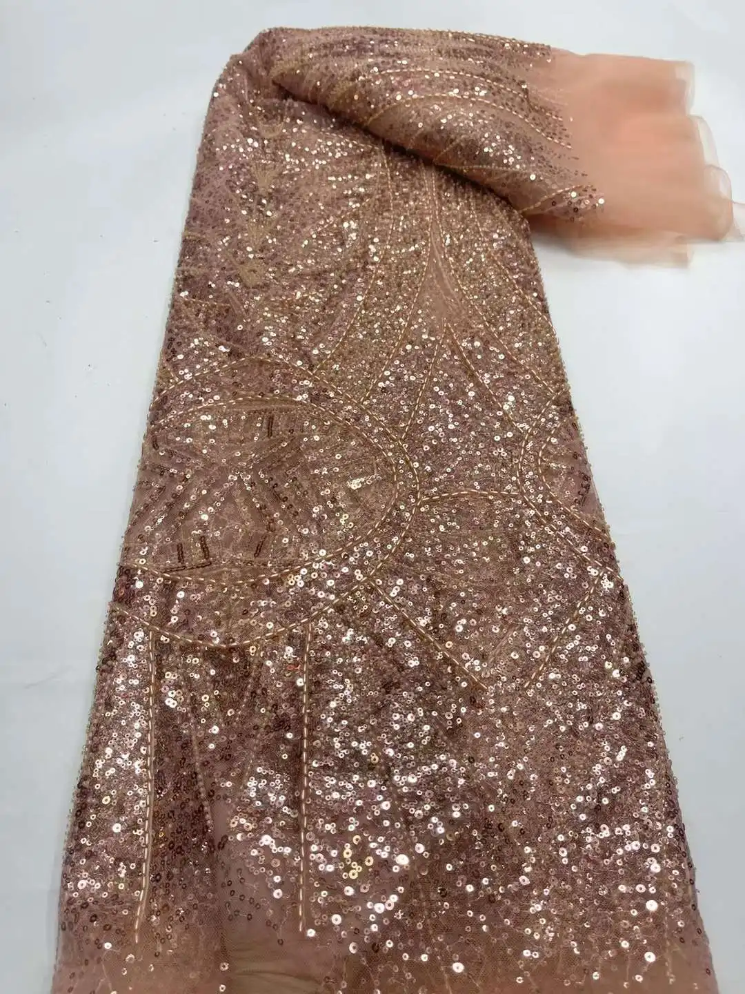 Luxury French Mesh Lace Material tube beads Sequins evening dress Net Lace Fabric Embroidery Glitter Fabric For Clothing Fashion
Luxury French Mesh Lace Material tube beads Sequins evening dress Net Lace Fabric Embroidery Glitter Fabric For Clothing Fashion