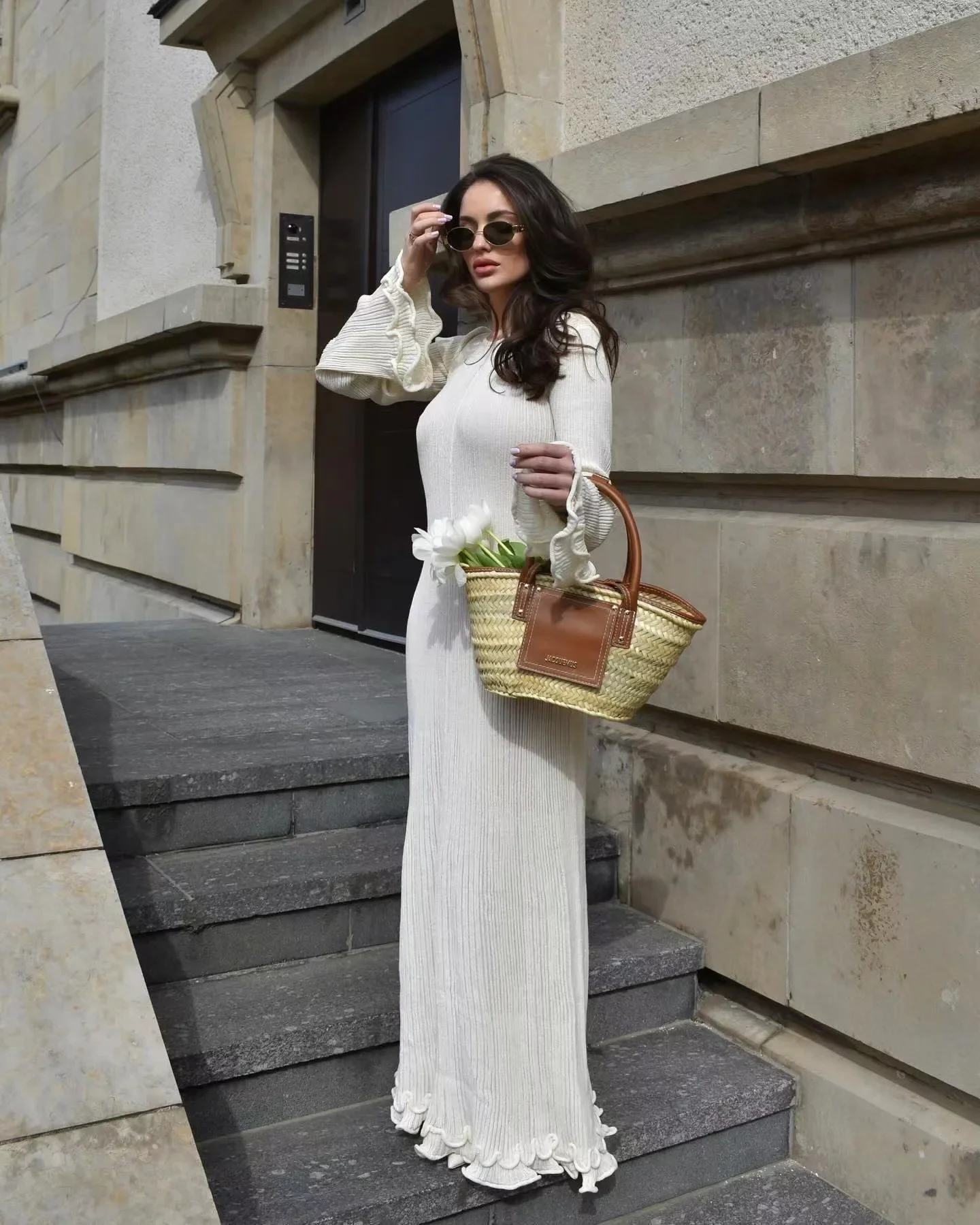 Elegant Women Solid Color Dress Long Sleeve Round Neck Lace Up Bow Casual Chic Maxi Dresses Fashion Female Vacation Streetwear
Elegant Women Solid Color Dress Long Sleeve Round Neck Lace Up Bow Casual Chic Maxi Dresses Fashion Female Vacation Streetwear