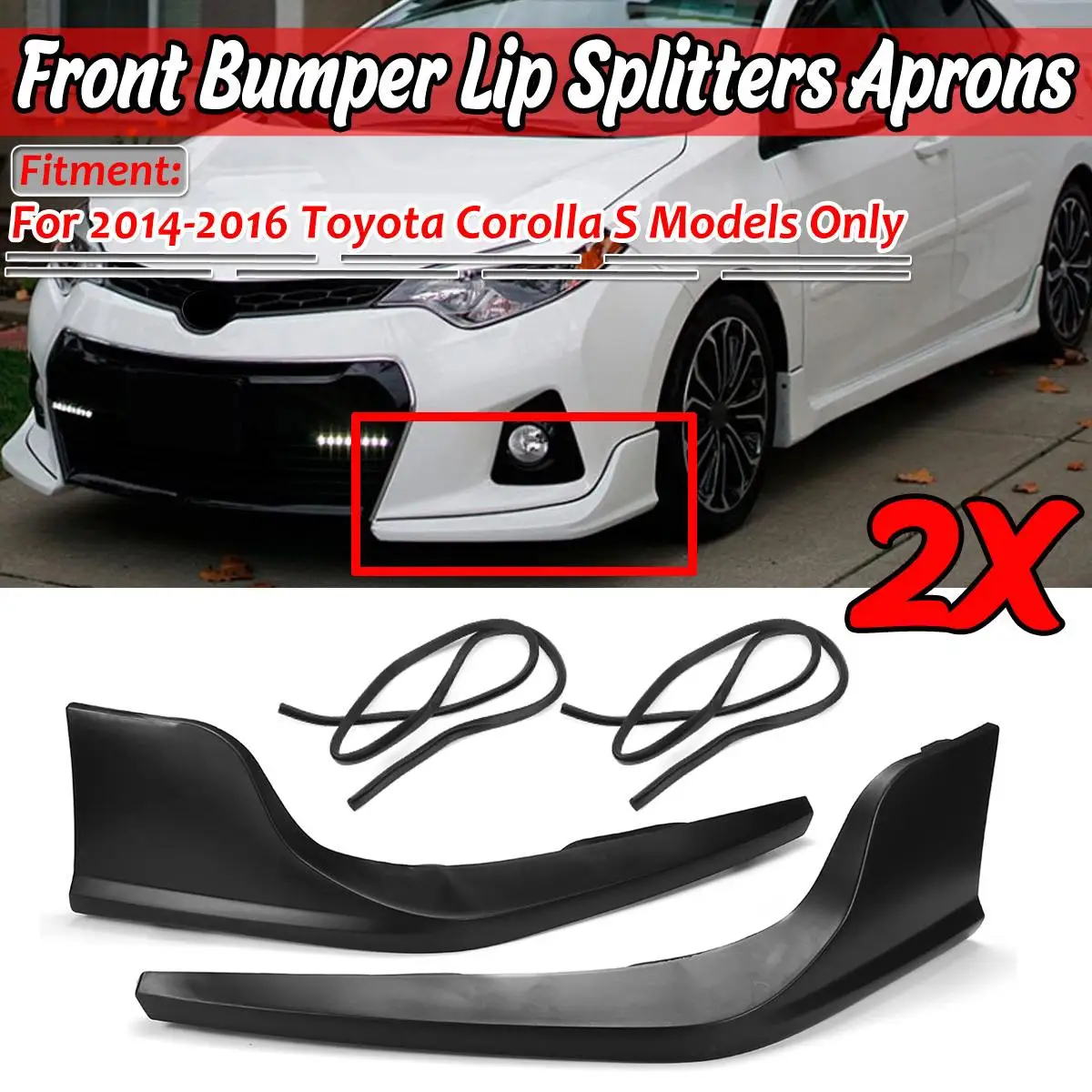 2pcs Front Bumper Lip Diffuser Splitters Body Kit Aprons Cover Trim For Toyota Corolla S Models 2014-2016 Front Bumper Splitters
2pcs Front Bumper Lip Diffuser Splitters Body Kit Aprons Cover Trim For Toyota Corolla S Models 2014-2016 Front Bumper Splitters