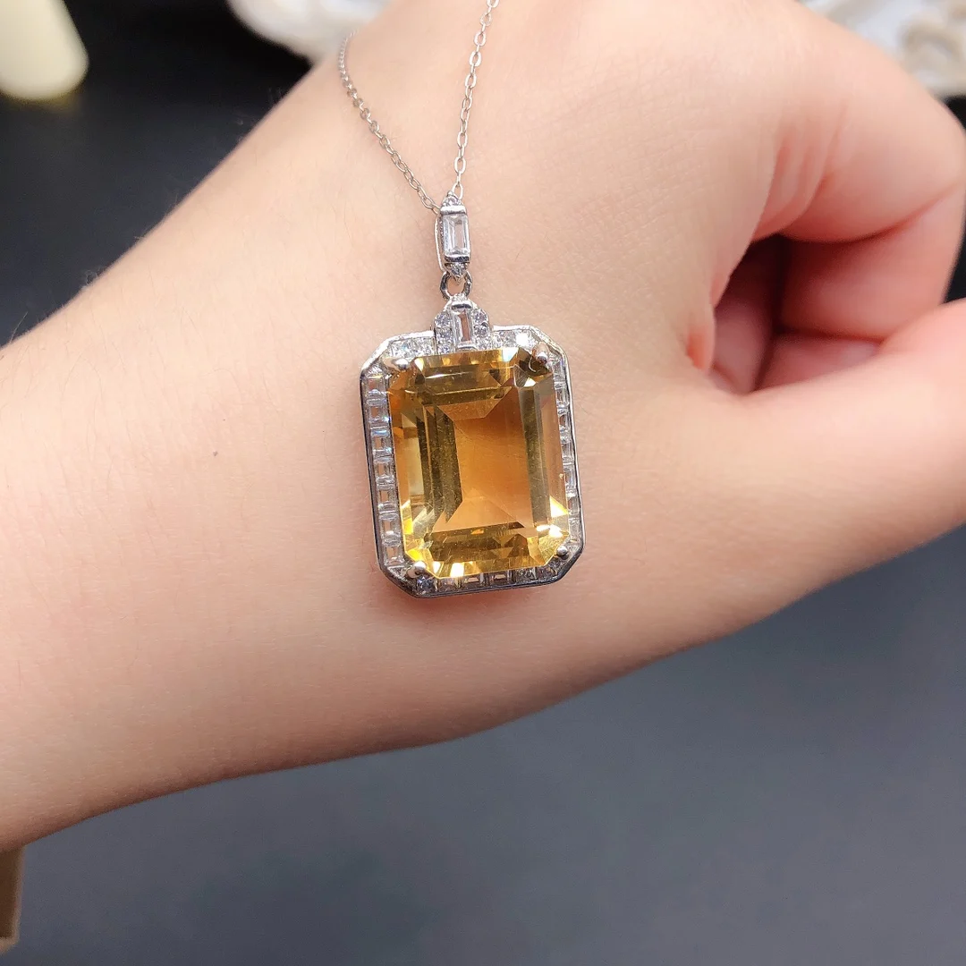 925 Sterling silver inset natural citrine necklace Women's Stone of Wealth Gift Preferred free shipping certified boutique
925 Sterling silver inset natural citrine necklace Women's Stone of Wealth Gift Preferred free shipping certified boutique