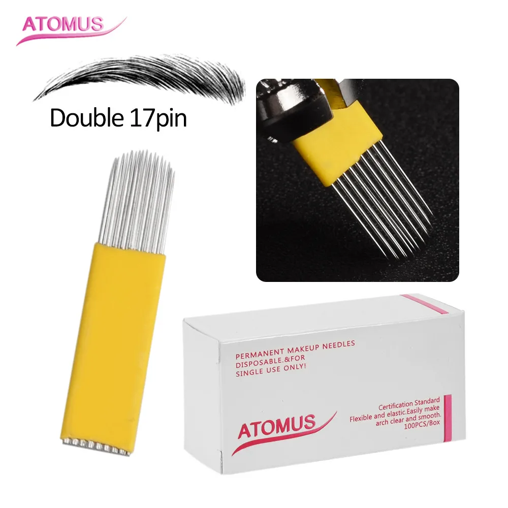50/100pcs Double 17pin Micro Needles Agujas Microblade Microshading Naald Tebore Lamina Eyebrow Embroidery Blades Manual Pen
50/100pcs Double 17pin Micro Needles Agujas Microblade Microshading Naald Tebore Lamina Eyebrow Embroidery Blades Manual Pen