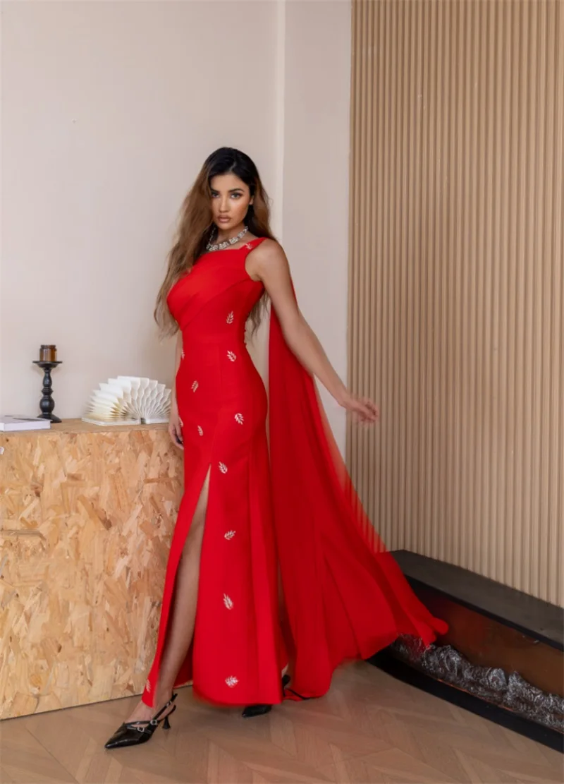 Red Wrap Crystal Women Prom Dress Sexy One Shoulder Sleeveless Side Split Bandage Long Party Gown Formal Birthday Banquet Robe
Red Wrap Crystal Women Prom Dress Sexy One Shoulder Sleeveless Side Split Bandage Long Party Gown Formal Birthday Banquet Robe