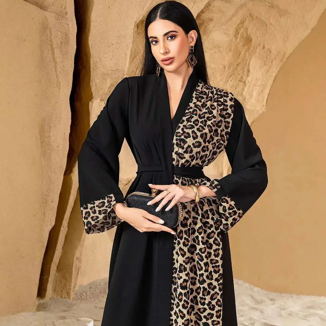Ba5146 Leopard Print Color Block Deep v Cardigan Coat with Belt Long Plus Size Women's Dress Ramadan Dubai Luxury Islam Elegant
Ba5146 Leopard Print Color Block Deep v Cardigan Coat with Belt Long Plus Size Women's Dress Ramadan Dubai Luxury Islam Elegant