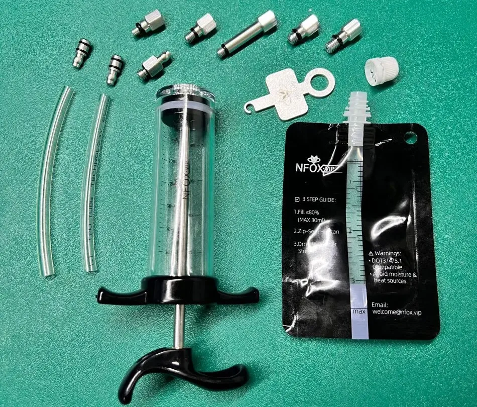 NFOX 14-Piece Aluminium Oil Change Tool Kit - For Bicycle/Electric Scooter Hydraulic Brake Bleeding & Oil Disc Maintenance
NFOX 14-Piece Aluminium Oil Change Tool Kit - For Bicycle/Electric Scooter Hydraulic Brake Bleeding & Oil Disc Maintenance