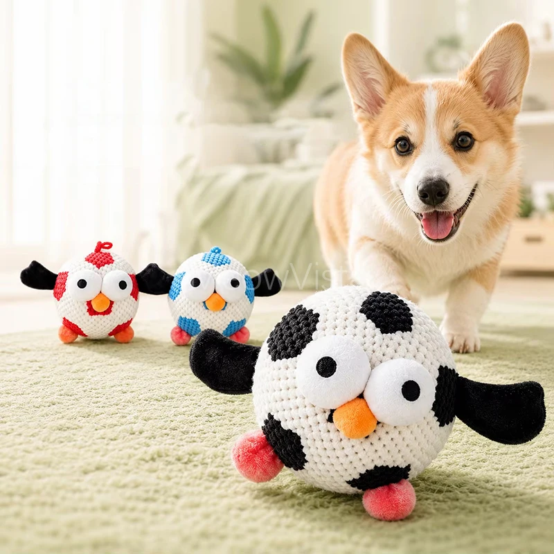 Squeaky Soccer Ball Dog Toy Soft Knitted Plush Cartoon Ball Interactive Chew Resistant Pet Toy for Puppy Training Stress Relief
Squeaky Soccer Ball Dog Toy Soft Knitted Plush Cartoon Ball Interactive Chew Resistant Pet Toy for Puppy Training Stress Relief