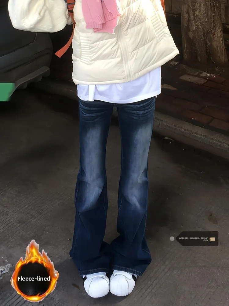 Американские джинсы с подкладкой Thiened Bootcut, женские осенне-зимние новые утягивающие прямые брюки больших размеров
Американские джинсы с подкладкой Thiened Bootcut, женские осенне-зимние новые утягивающие прямые брюки больших размеров