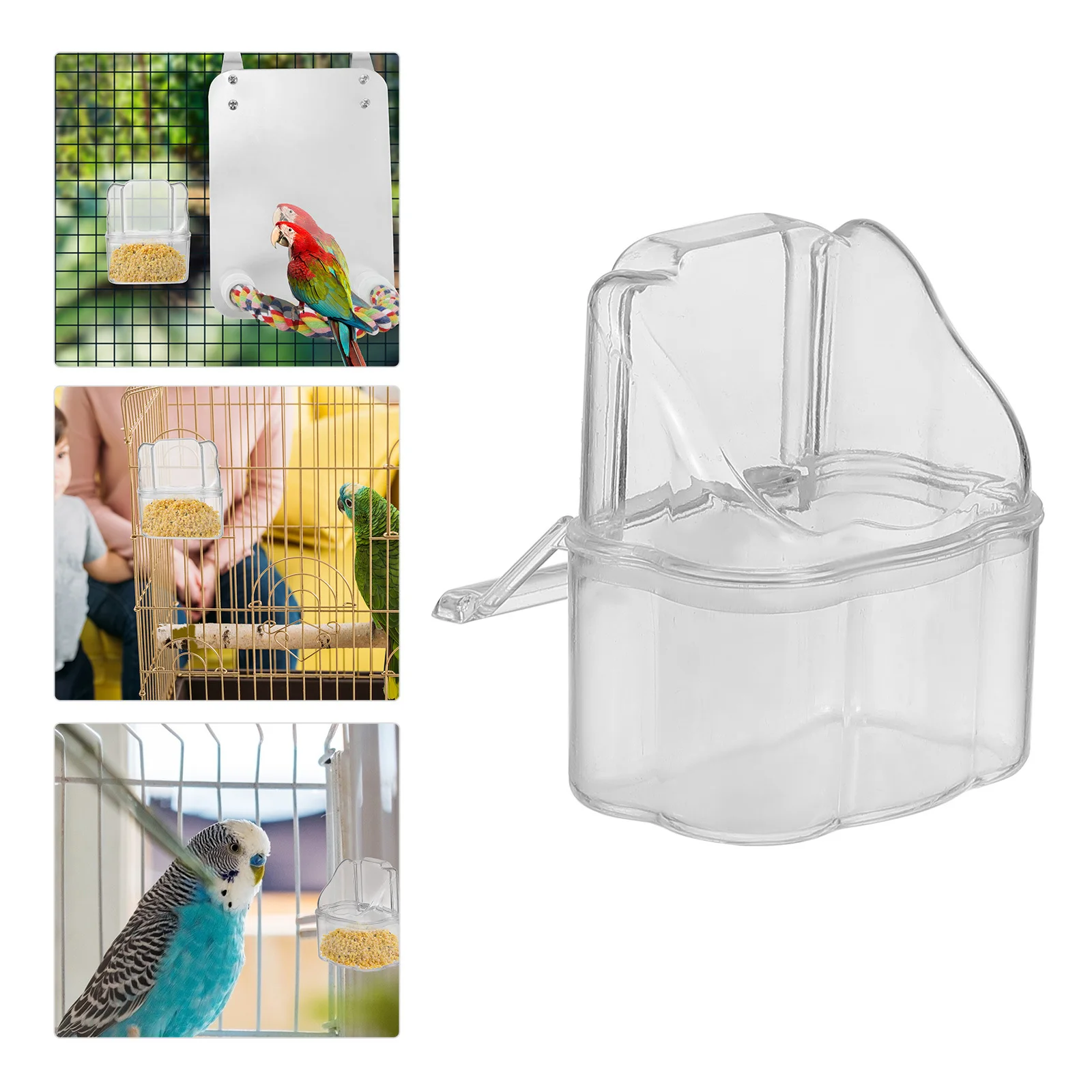 5Pcs Bird Feeder Durable Acrylic Hanging Design Large Capacity Easy Application Creative Parrot Drink Cup Practical
5Pcs Bird Feeder Durable Acrylic Hanging Design Large Capacity Easy Application Creative Parrot Drink Cup Practical