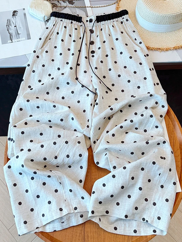 Loose Wide Leg Pants Women's Summer New Style Casual High Waist Drawstring Loose Feeling Patterned Belted Casual Long Trousers
Loose Wide Leg Pants Women's Summer New Style Casual High Waist Drawstring Loose Feeling Patterned Belted Casual Long Trousers