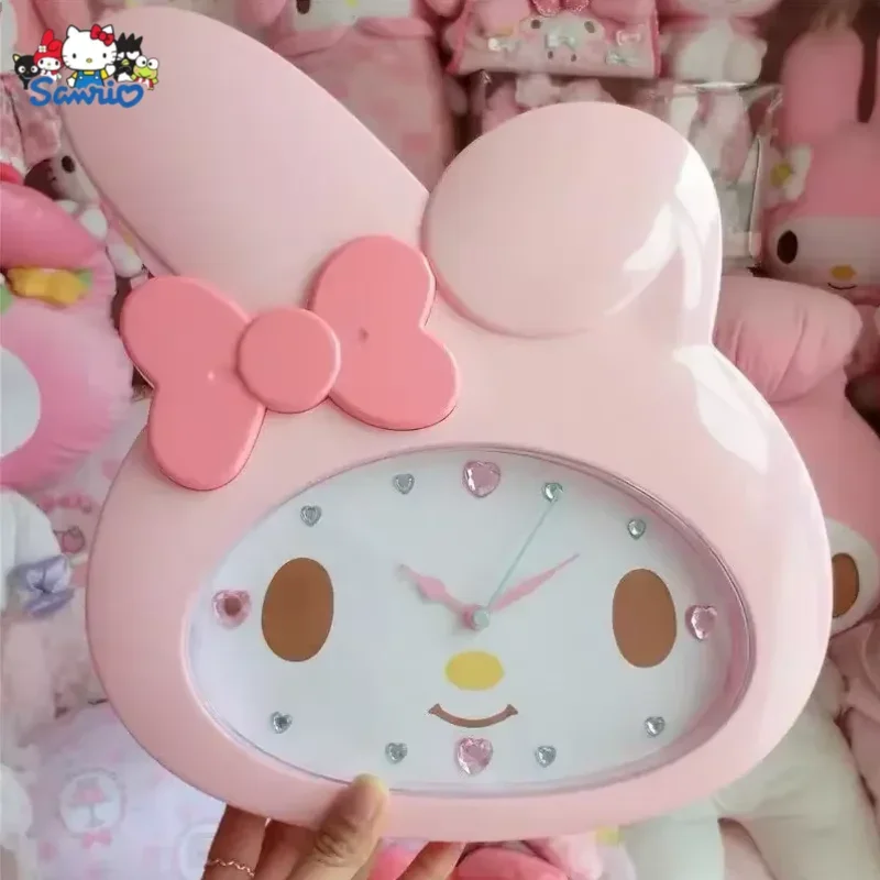 Sanrio My melody cartoon creative doll shape home bedroom silent walking time wall decoration rhinestone wall clock holiday gift
Sanrio My melody cartoon creative doll shape home bedroom silent walking time wall decoration rhinestone wall clock holiday gift