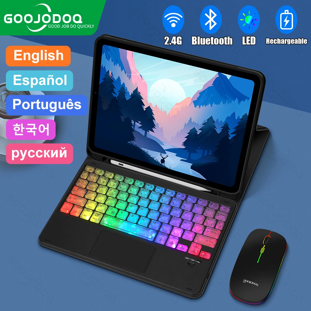 Для iPad Air 5 4 Φ с RGB клавиатурой для iPad Pro 11 чехол funda iPad 9th 10 Generation чехол 10,9 10,2 8th Magic Keyboard
Для iPad Air 5 4 Φ с RGB клавиатурой для iPad Pro 11 чехол funda iPad 9th 10 Generation чехол 10,9 10,2 8th Magic Keyboard