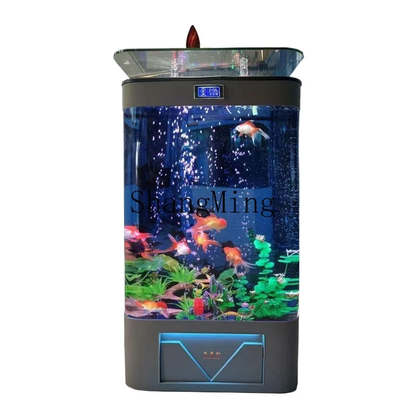 LXY Round floor-to-ceiling glass aquarium next to a small and medium-sized home TV cabinet in the living room
LXY Round floor-to-ceiling glass aquarium next to a small and medium-sized home TV cabinet in the living room