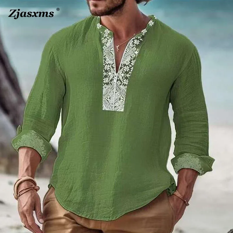 Autumn Men Streetwear Men's Cotton Linen Printed Casual Wrist Strap Pocket Shirt Fashion Casual Long Sleeve Office Pullover Top
Autumn Men Streetwear Men's Cotton Linen Printed Casual Wrist Strap Pocket Shirt Fashion Casual Long Sleeve Office Pullover Top