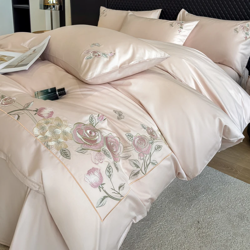 100% Cotton Flowers Butterfly Embroidery Luxury Bedding Set Queen King Size Duvet Cover Bed Sheet/Fitted Sheet Pillowcases 4Pcs
100% Cotton Flowers Butterfly Embroidery Luxury Bedding Set Queen King Size Duvet Cover Bed Sheet/Fitted Sheet Pillowcases 4Pcs