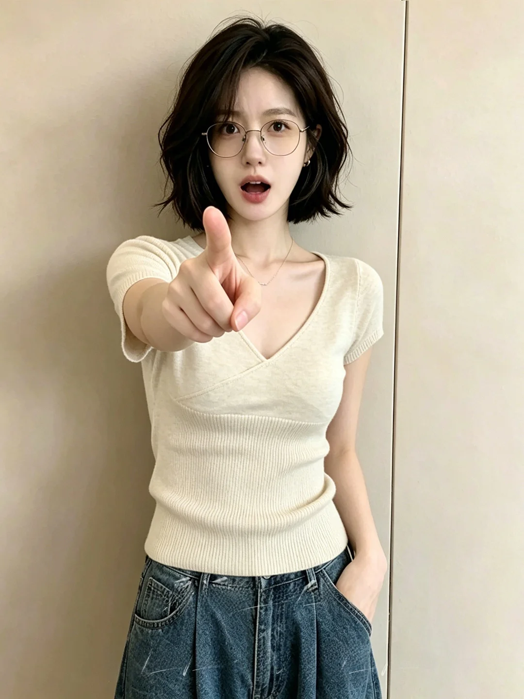 Korean Style Cross V-Neck Short Sleeve Knitted Sweater Women's Slimming Fashionable Versatile Commuting Short Top
Korean Style Cross V-Neck Short Sleeve Knitted Sweater Women's Slimming Fashionable Versatile Commuting Short Top