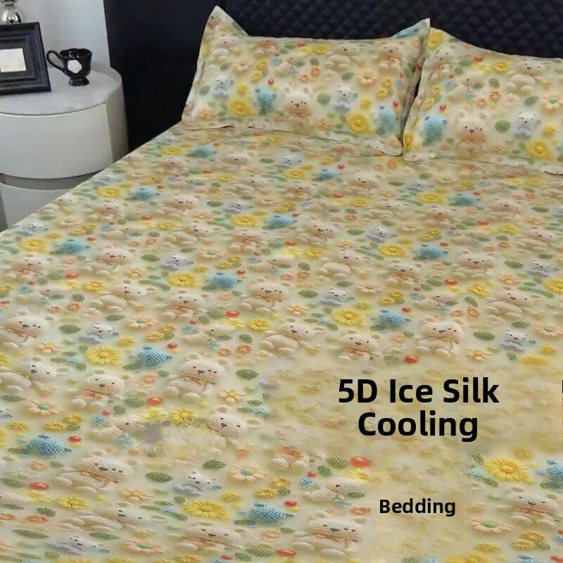 Ice Silk 5D Stereo Digital Printing Cooling Bed Sheet Set Air Conditioned Soft Cartoon Pattern Modern Chinese Style Home Use
Ice Silk 5D Stereo Digital Printing Cooling Bed Sheet Set Air Conditioned Soft Cartoon Pattern Modern Chinese Style Home Use